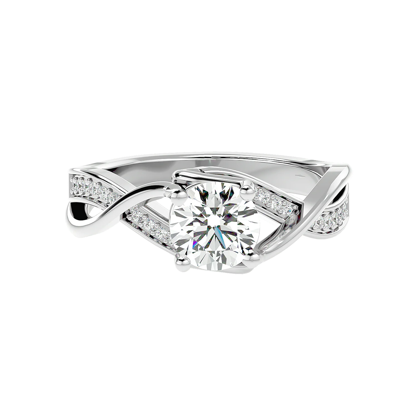 Interwoven 65 Pointer Round Lab Diamond Ring