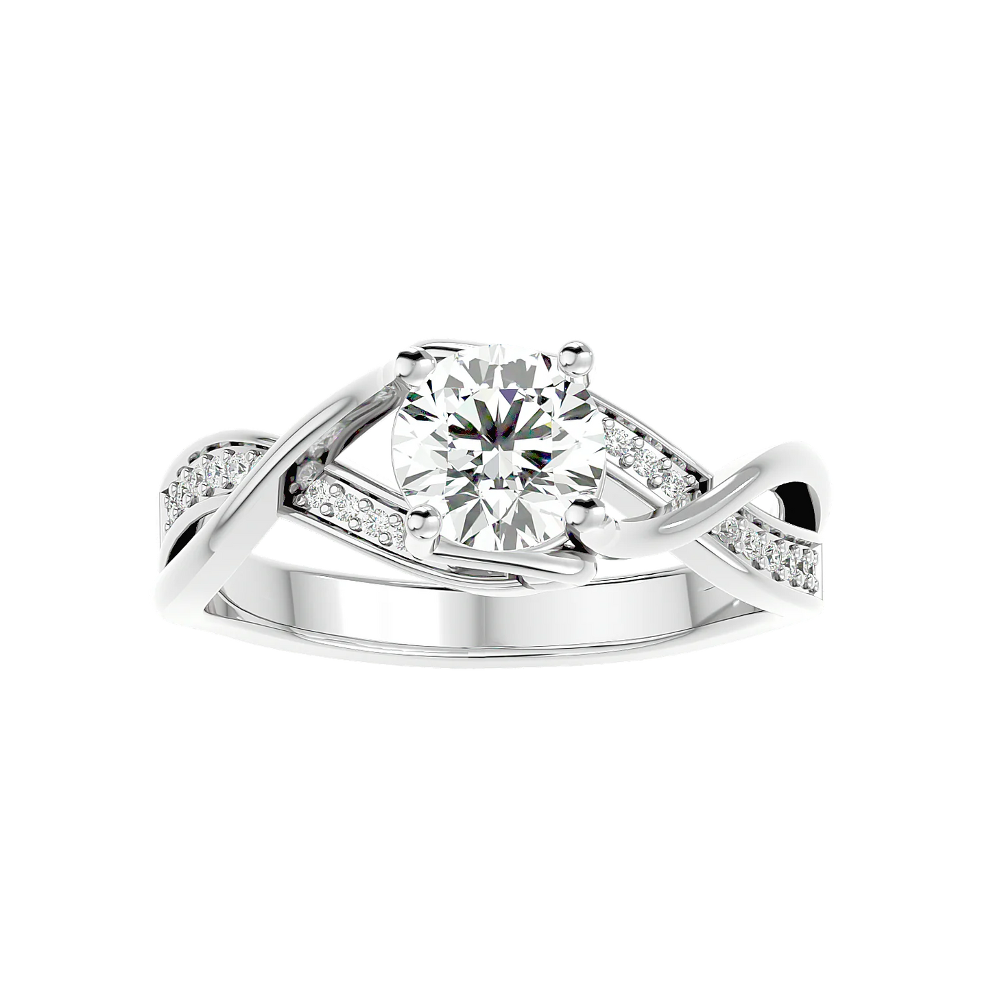 Interwoven 65 Pointer Round Lab Diamond Ring