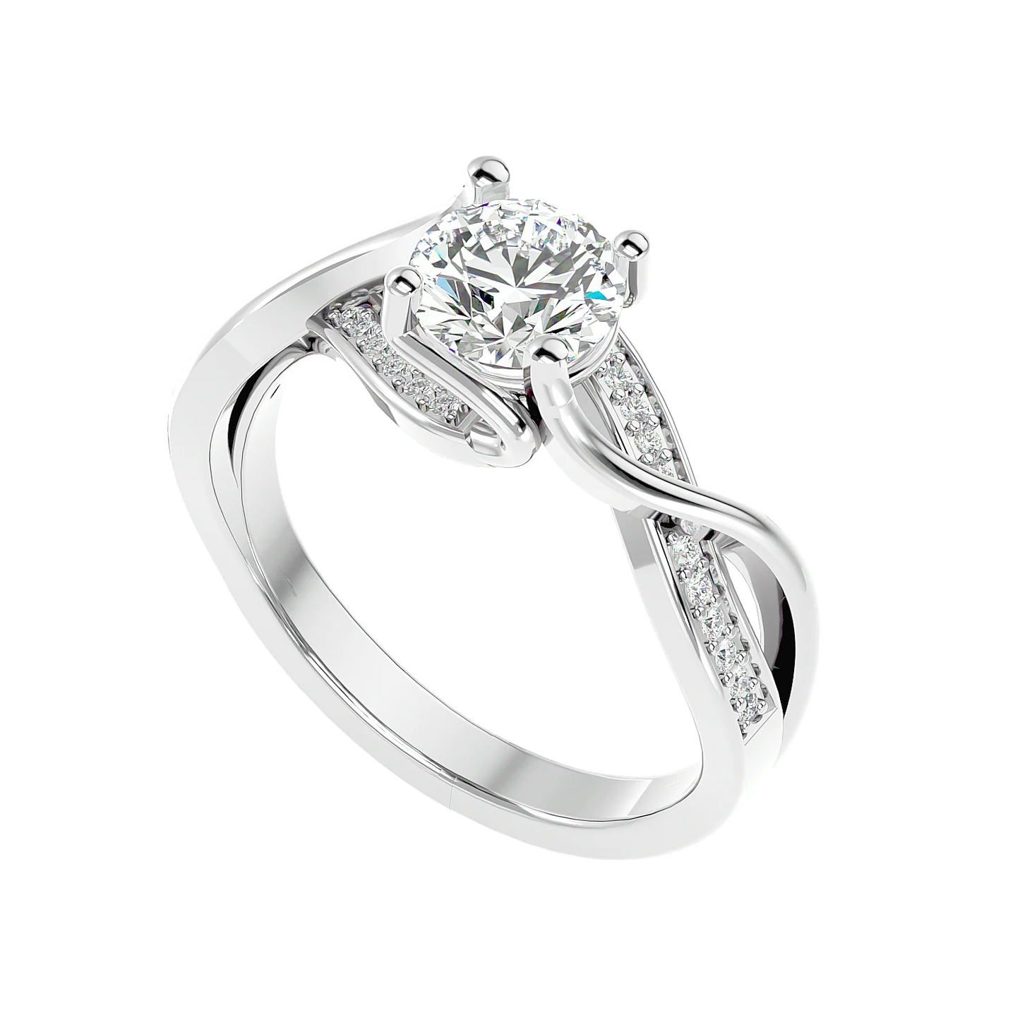 Interwoven 65 Pointer Round Lab Diamond Ring