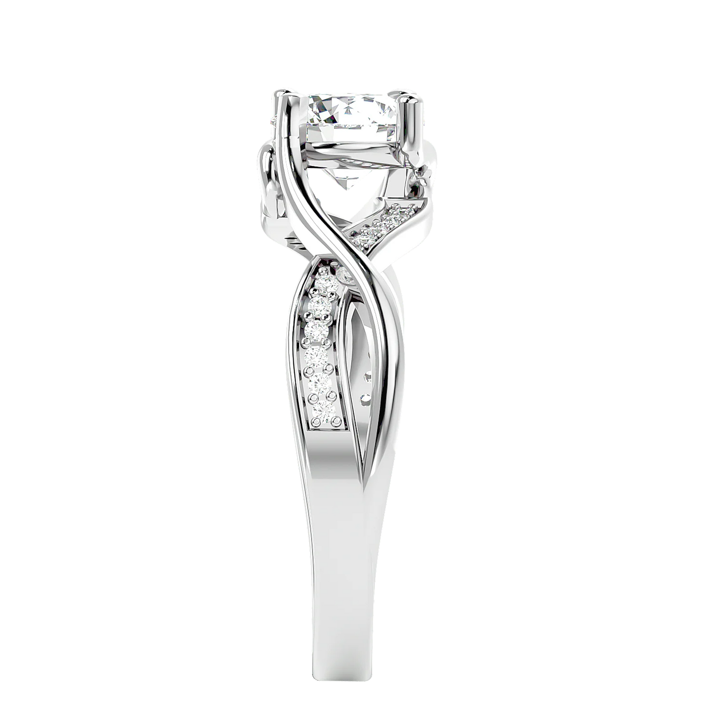 Interwoven 65 Pointer Round Lab Diamond Ring
