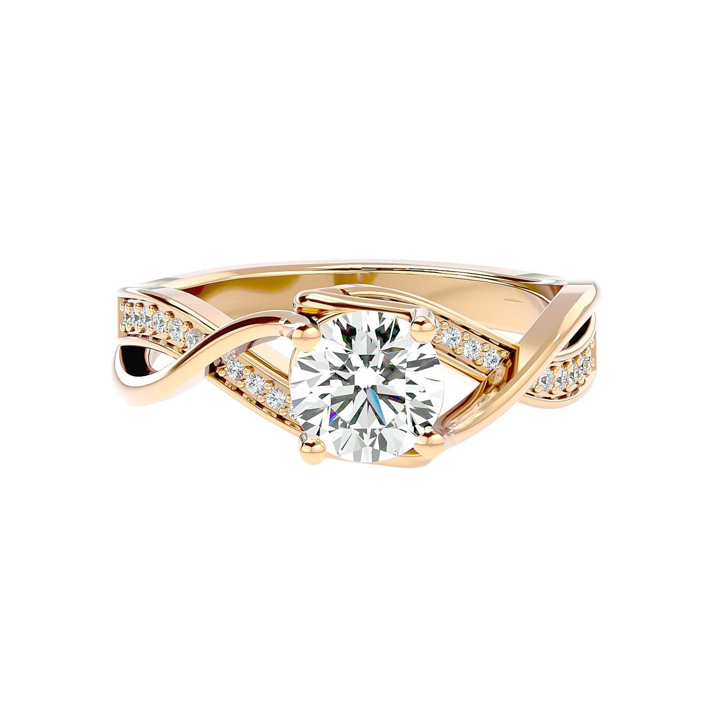 Interwoven 65 Pointer Round Lab Diamond Ring