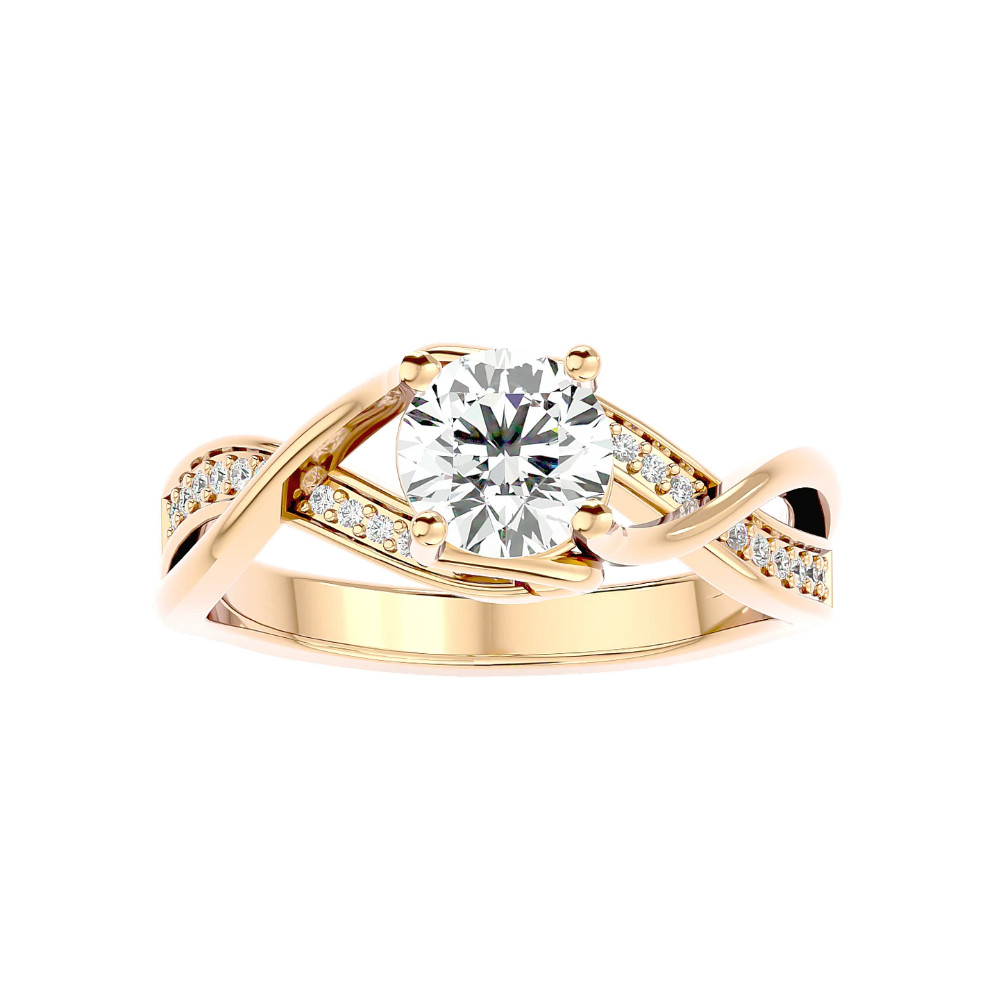 Interwoven 65 Pointer Round Lab Diamond Ring