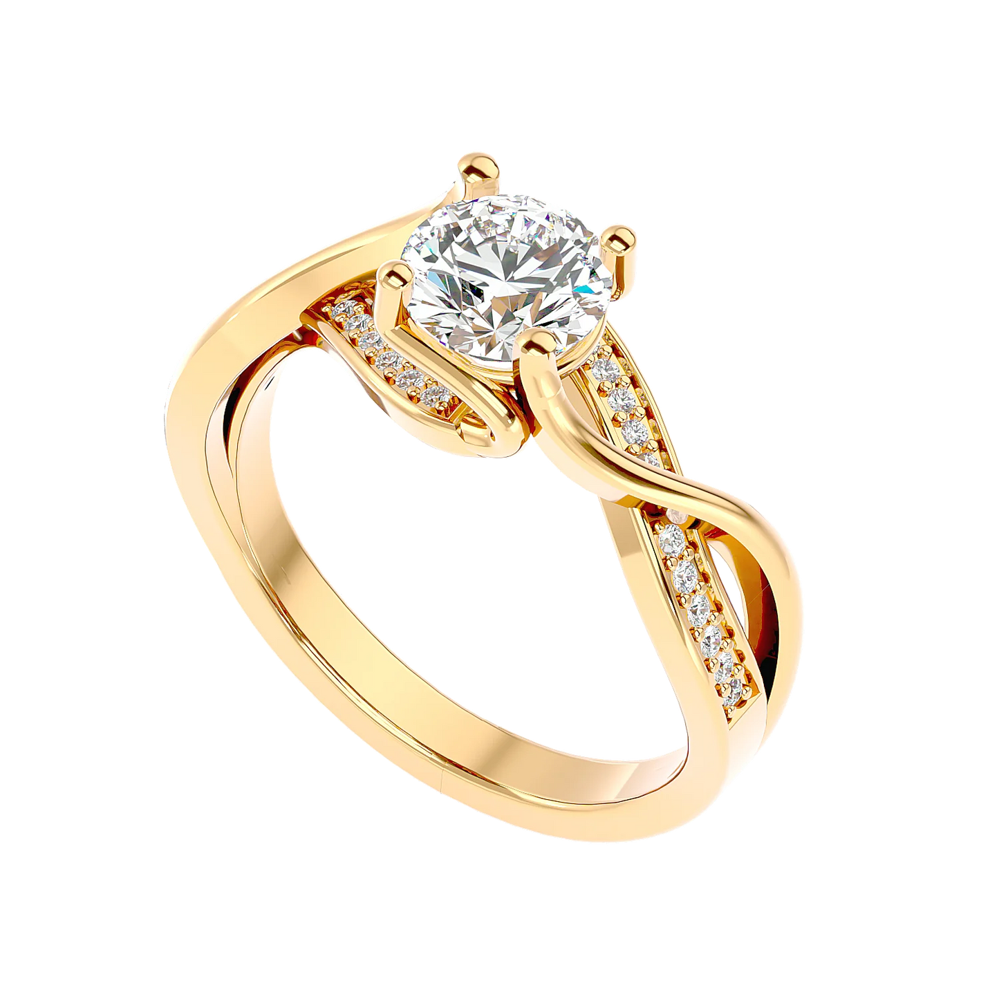 Interwoven 65 Pointer Round Lab Diamond Ring