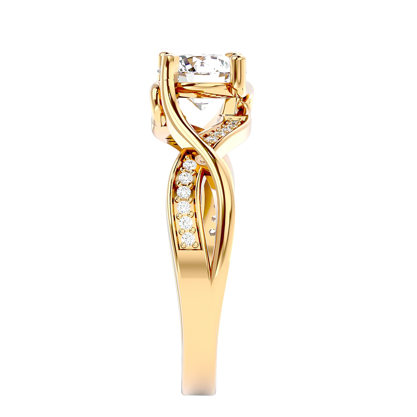 Interwoven 65 Pointer Round Lab Diamond Ring