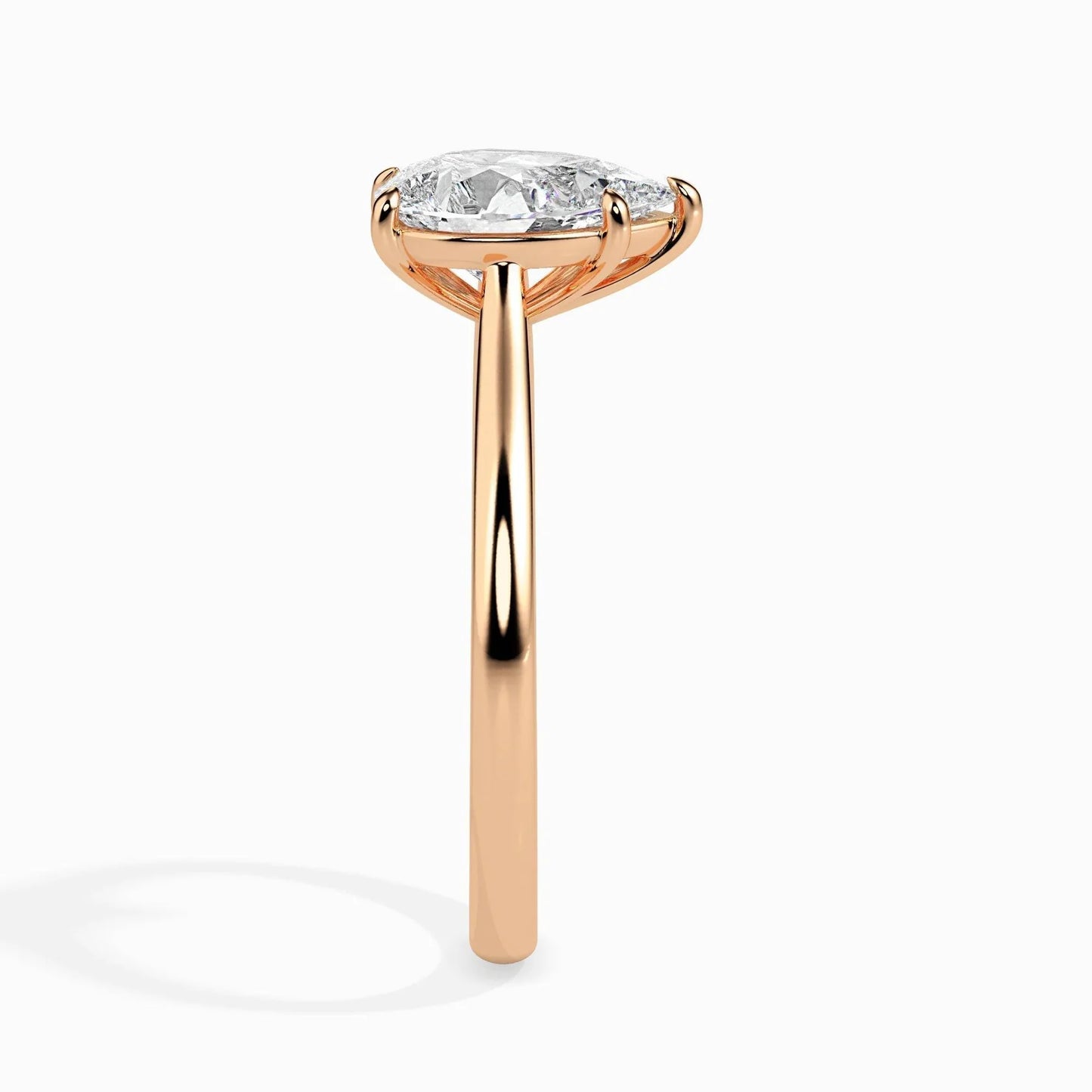 1ct Pear Lab Diamond Sole Solitaire Ring