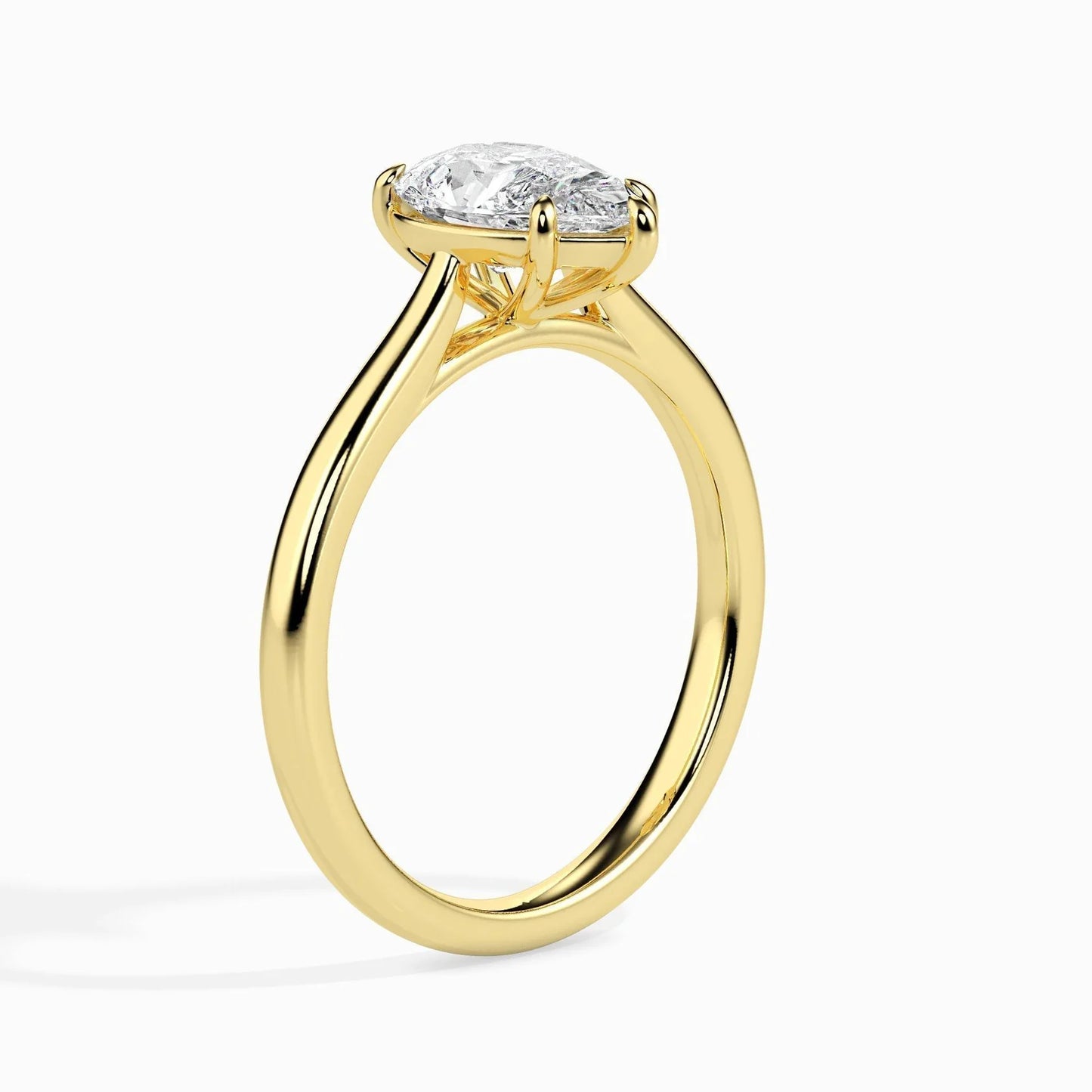 1ct Pear Lab Diamond Sole Solitaire Ring