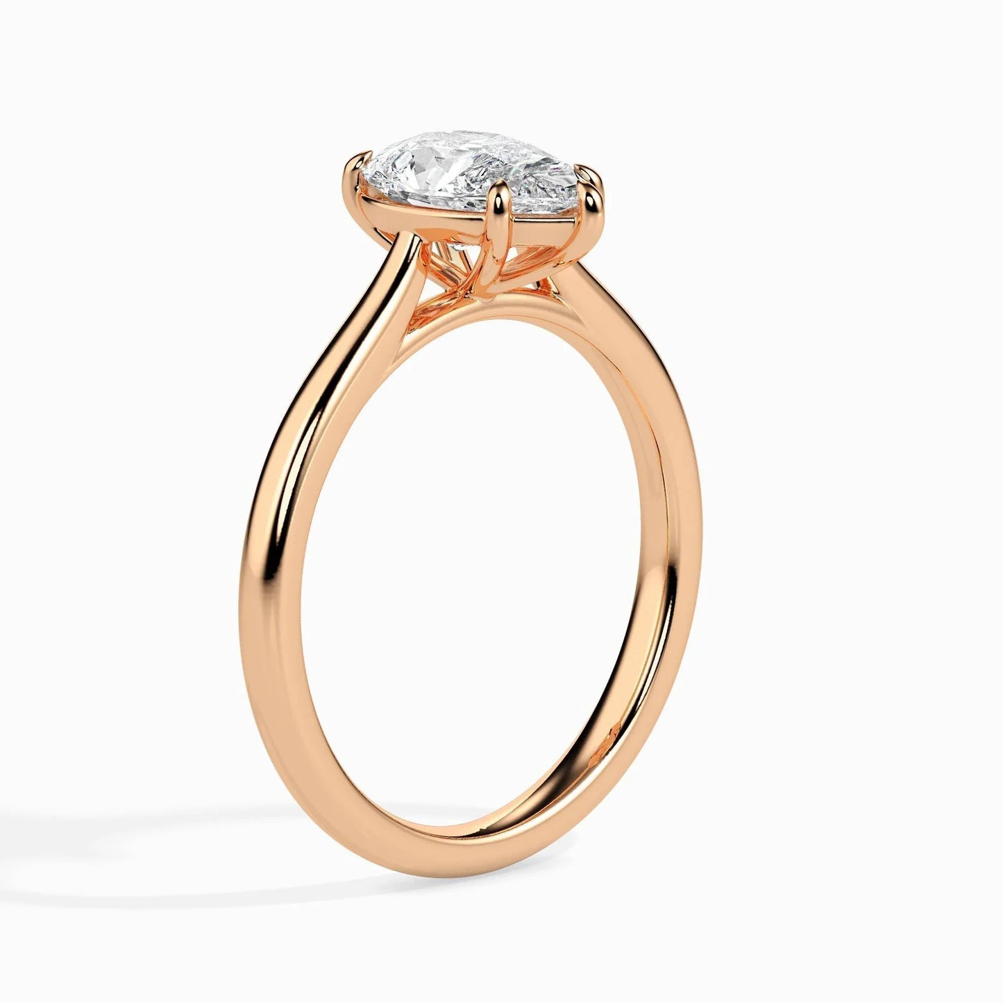 50 Pointer Pear Lab Diamond Sole Solitaire Ring