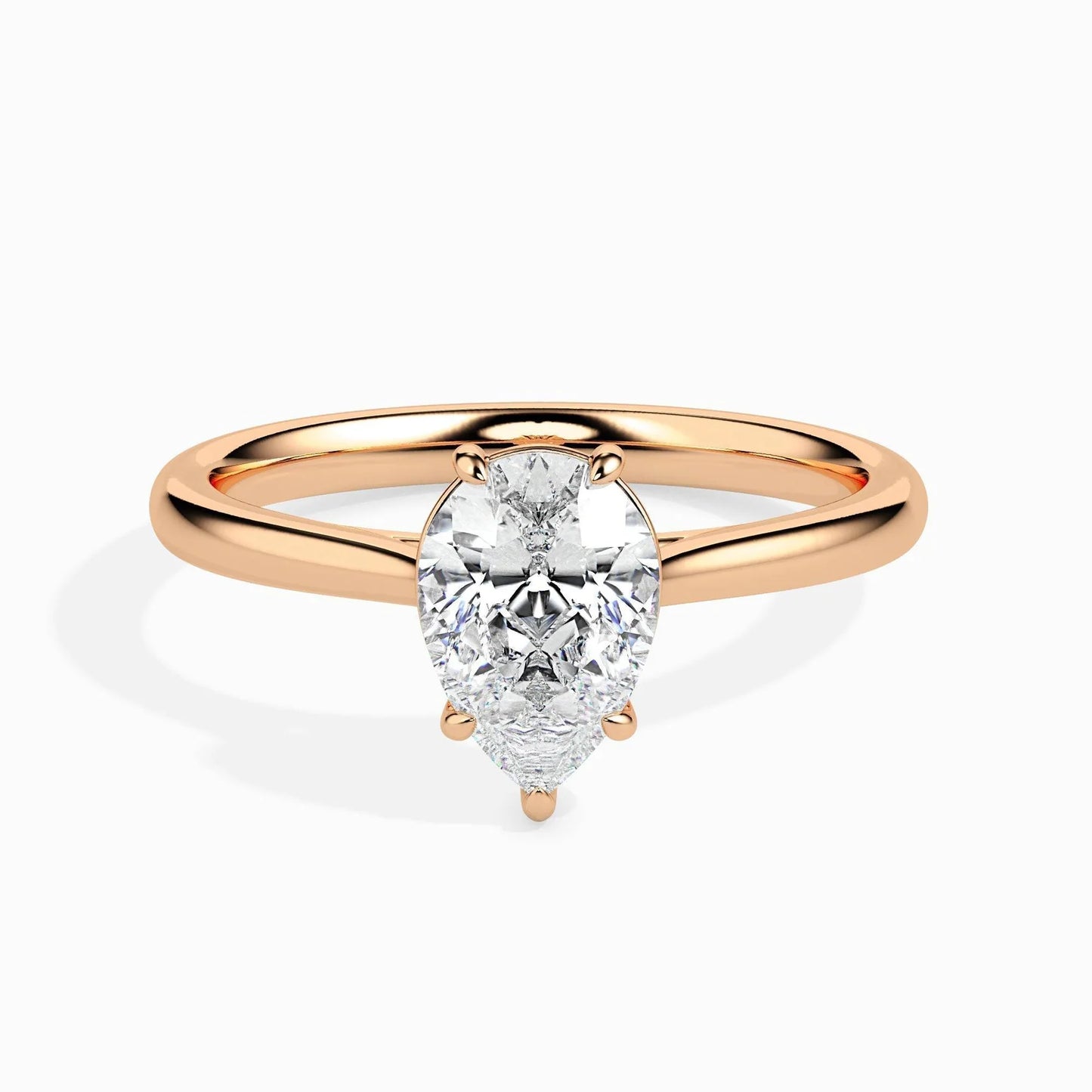 50 Pointer Pear Lab Diamond Sole Solitaire Ring
