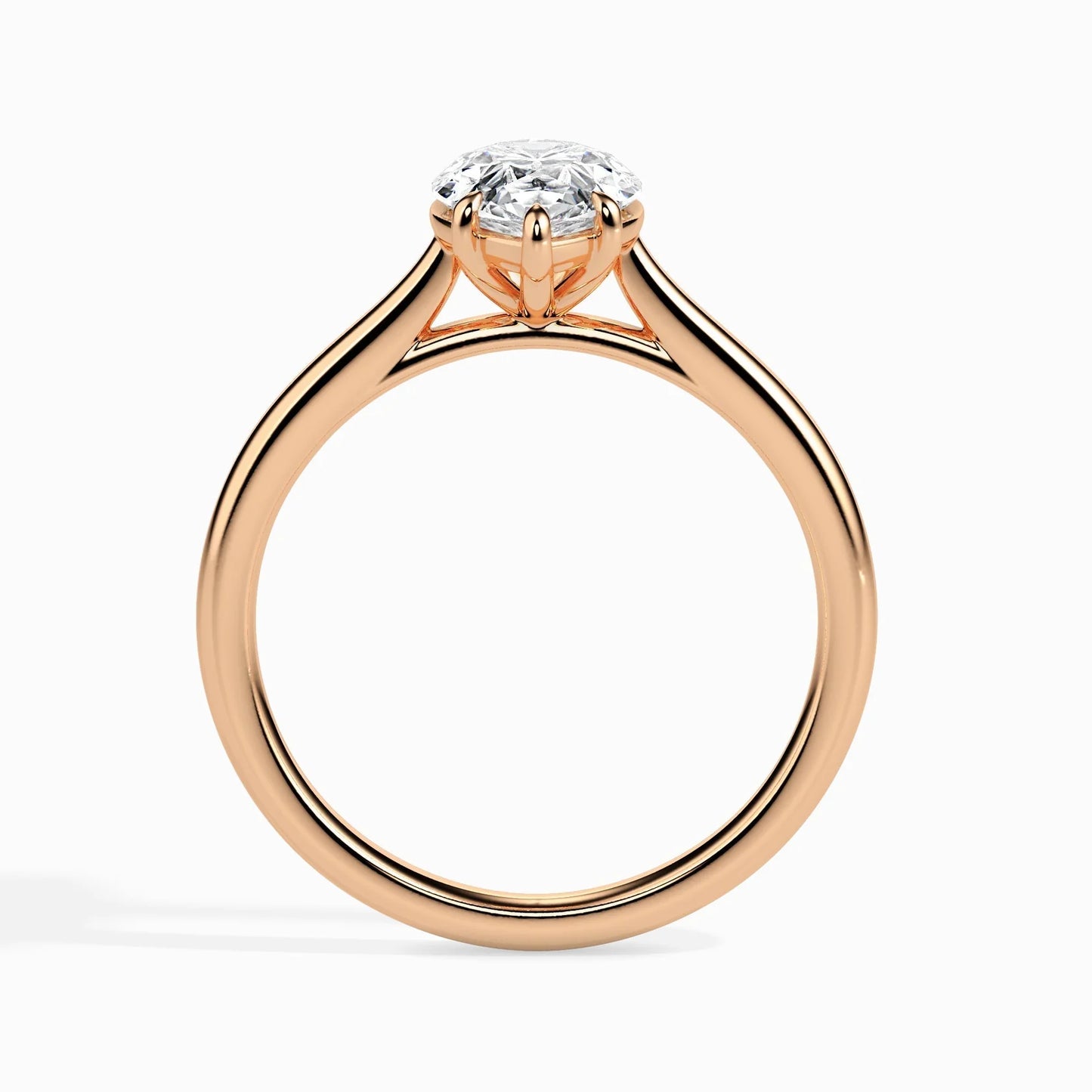 50 Pointer Pear Lab Diamond Sole Solitaire Ring