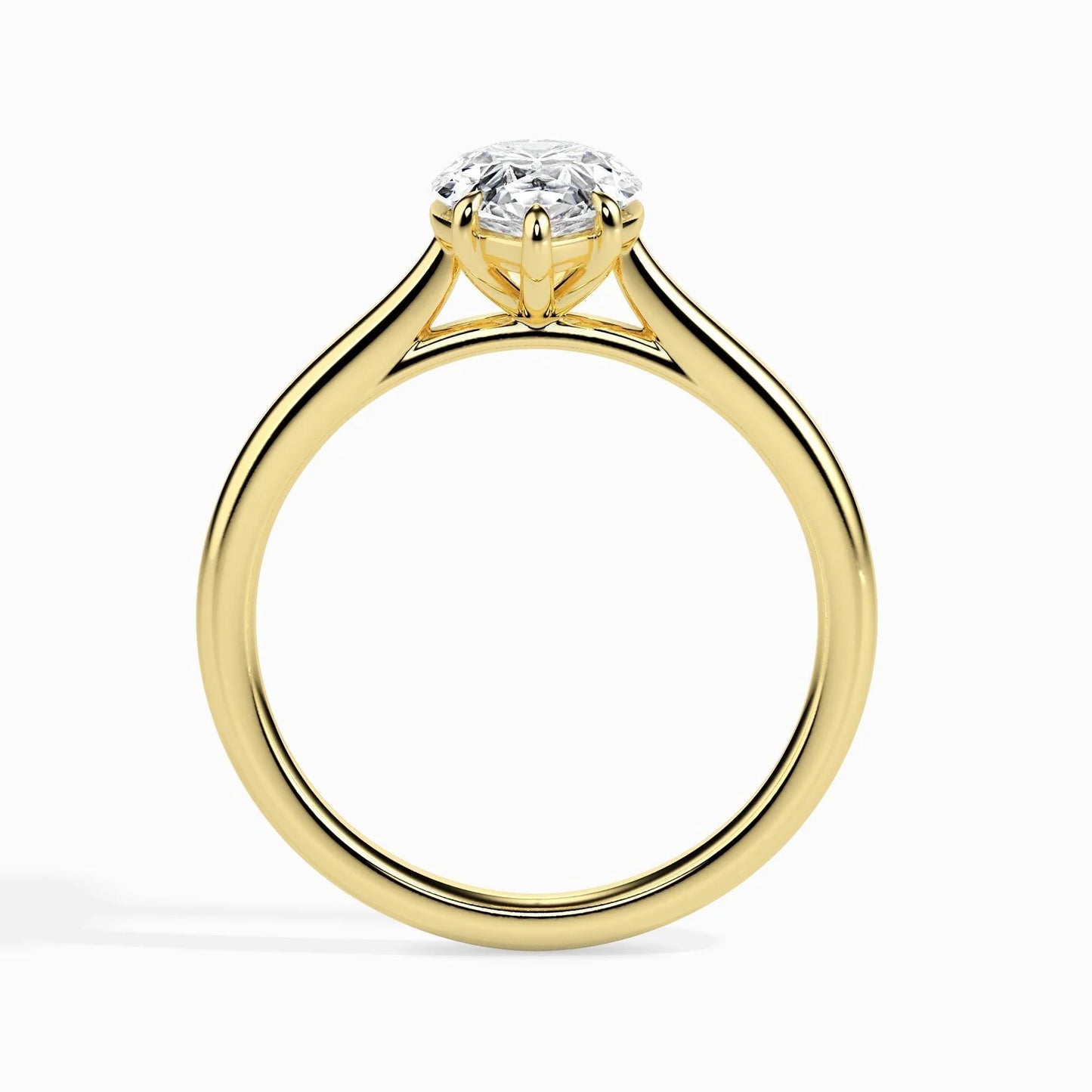 1ct Pear Lab Diamond Sole Solitaire Ring