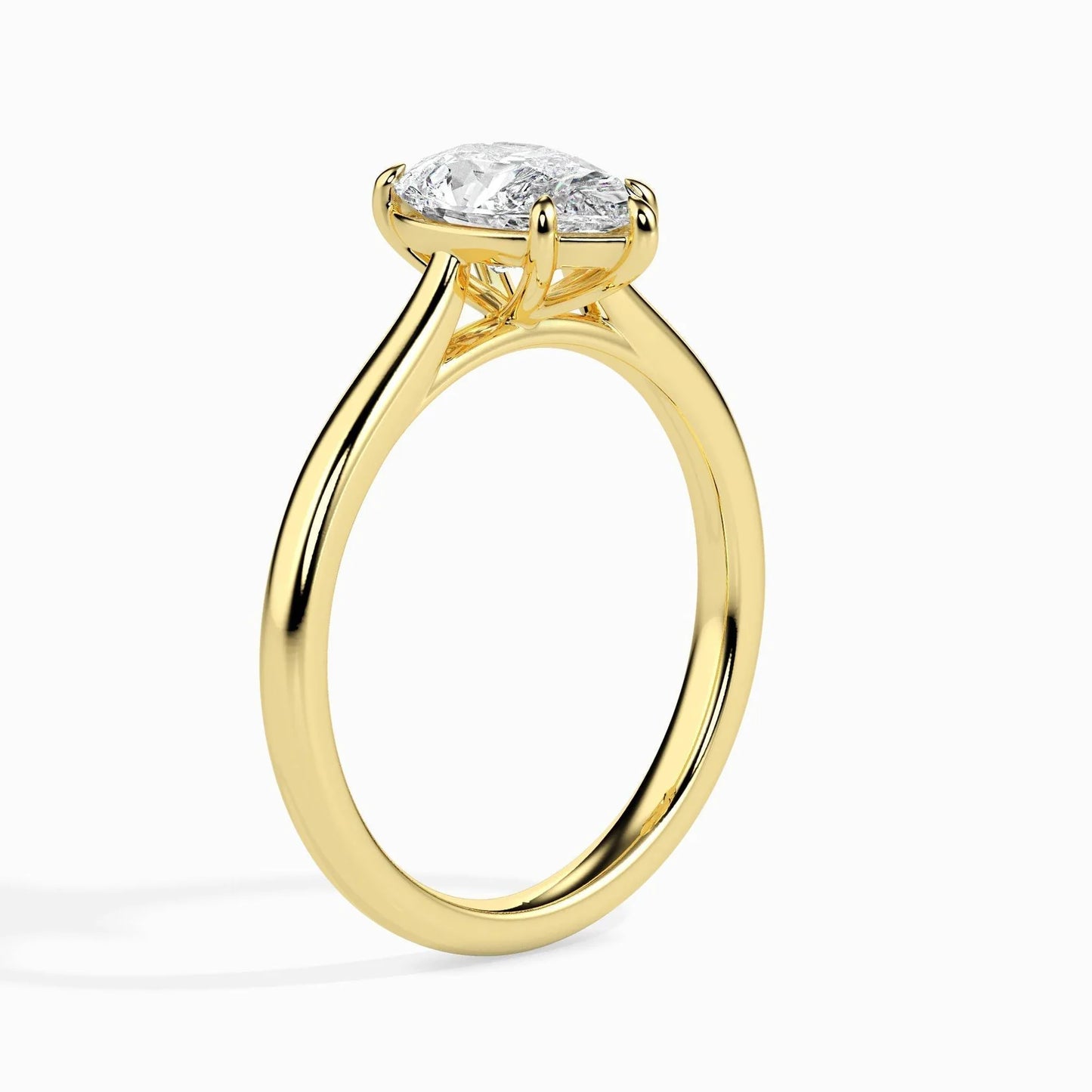 50 Pointer Pear Lab Diamond Sole Solitaire Ring