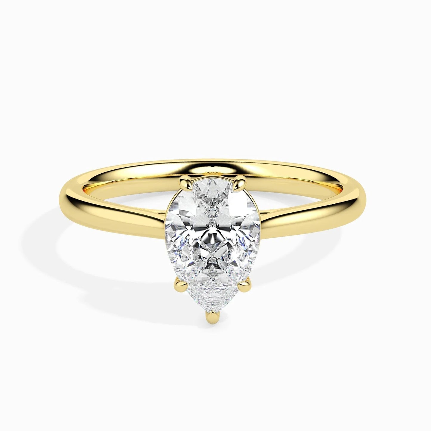 50 Pointer Pear Lab Diamond Sole Solitaire Ring