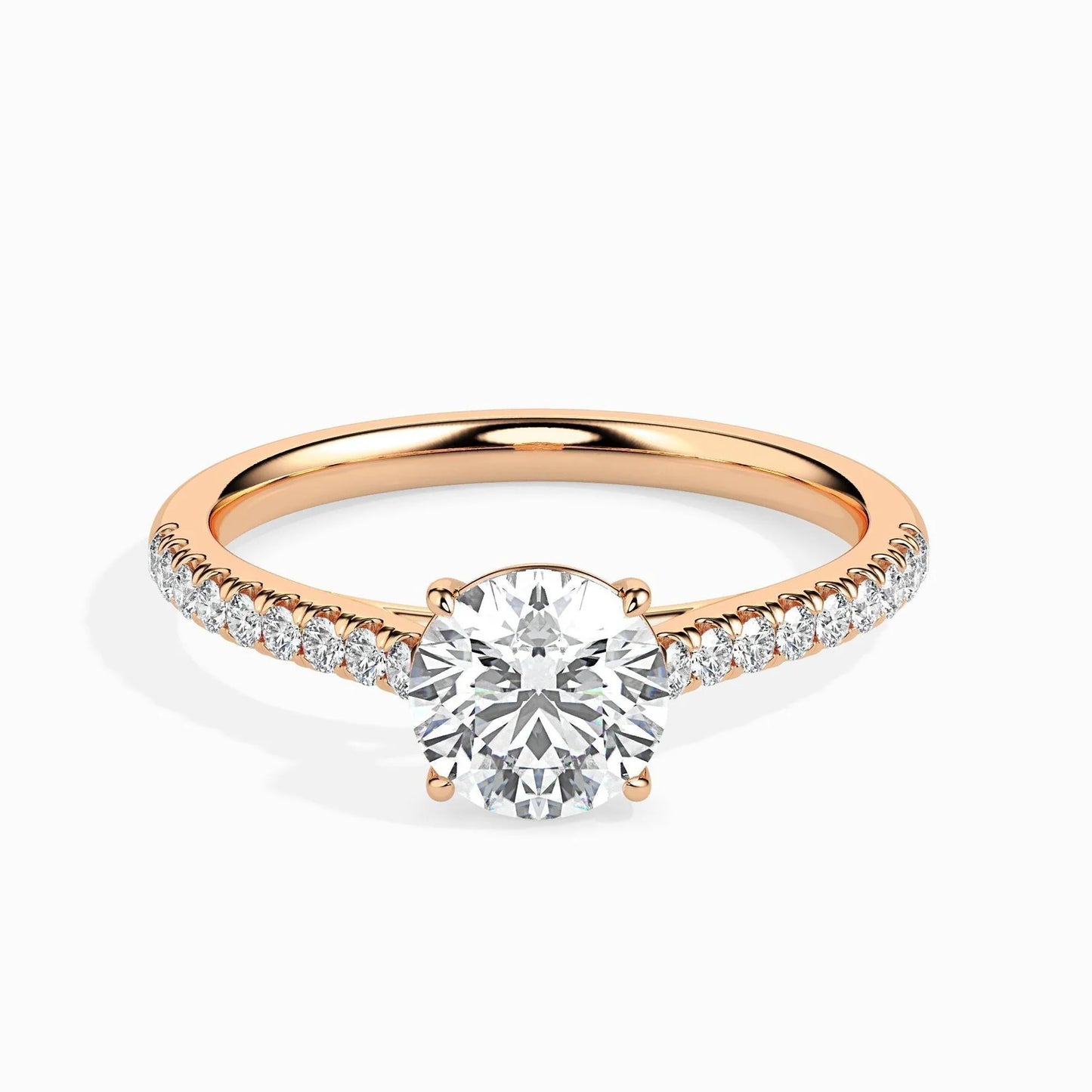 1ct Round Lab Diamond Wed Solitaire Ring