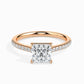 1ct Princess Lab Diamond Hermit Solitaire Ring