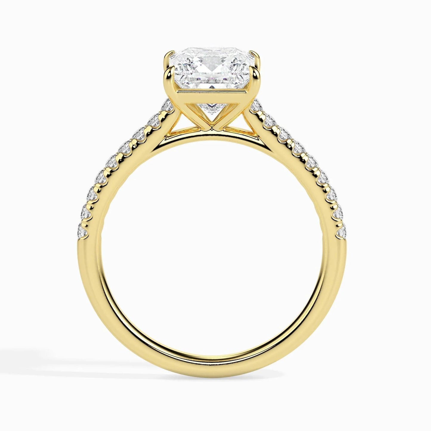 1ct Princess Lab Diamond Hermit Solitaire Ring