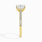 1ct Princess Lab Diamond Hermit Solitaire Ring