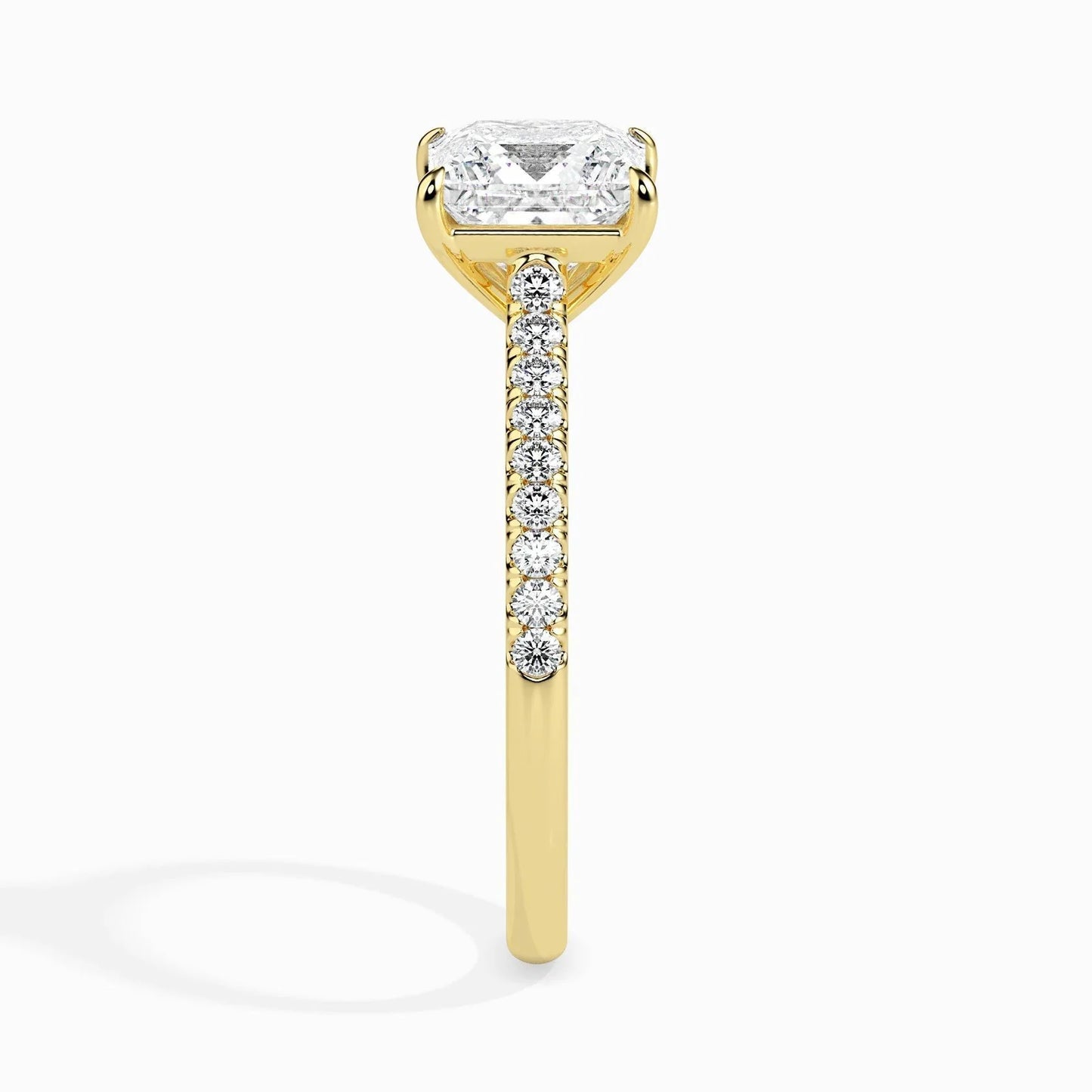 1ct Princess Lab Diamond Hermit Solitaire Ring