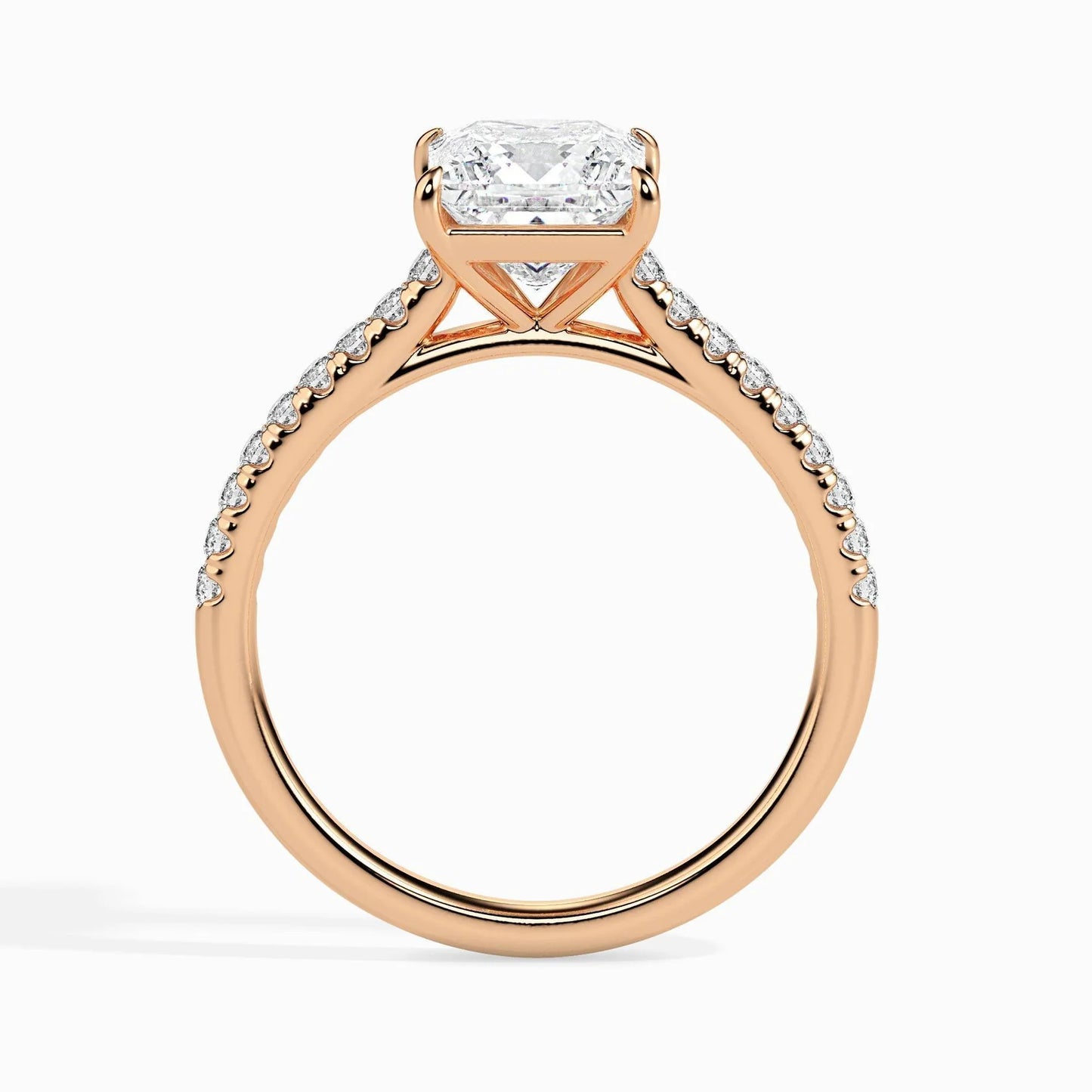 1ct Princess Lab Diamond Hermit Solitaire Ring