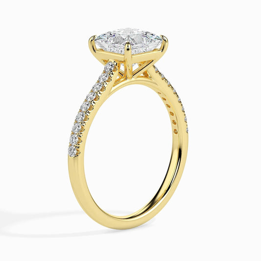 1ct Princess Lab Diamond Hermit Solitaire Ring