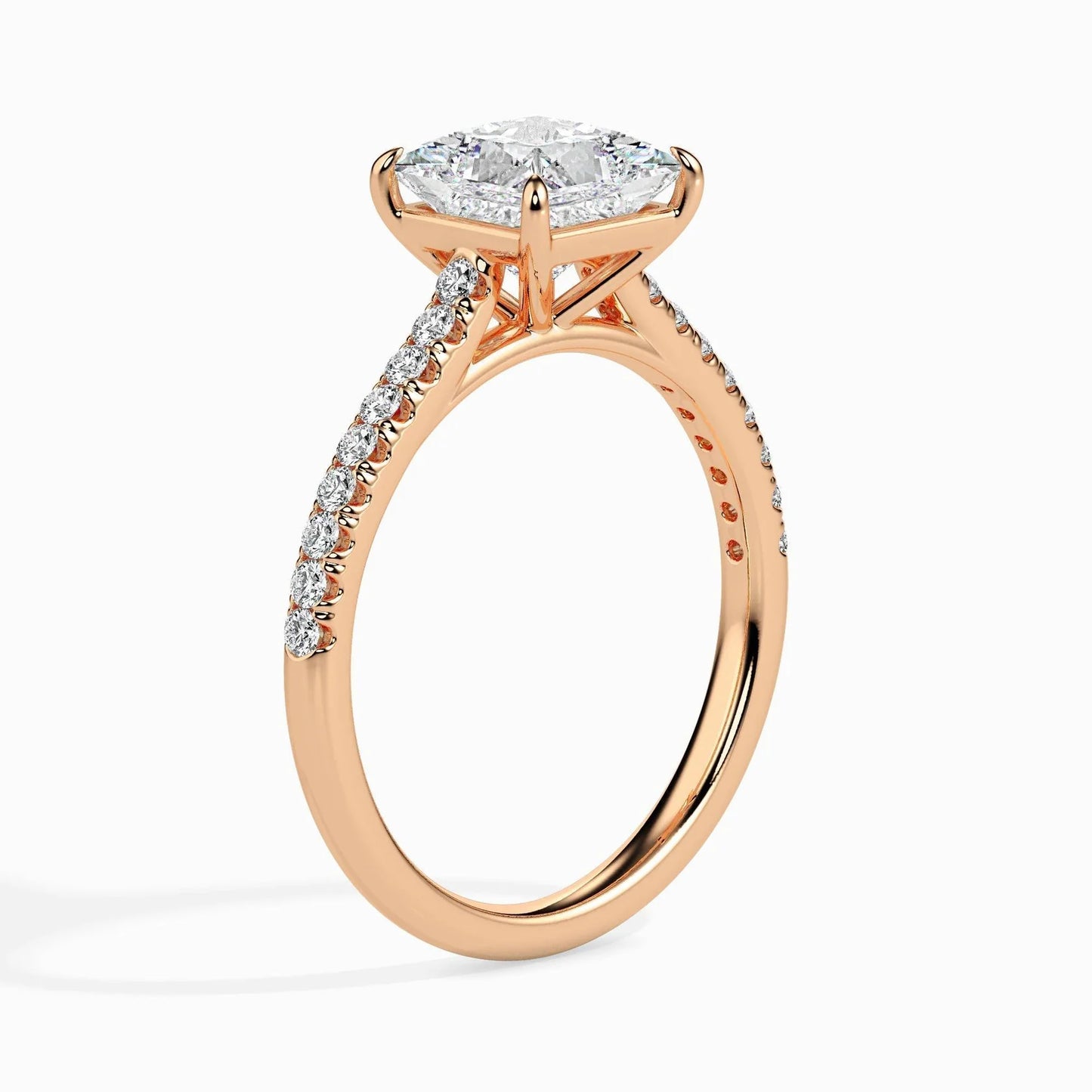 1ct Princess Lab Diamond Hermit Solitaire Ring