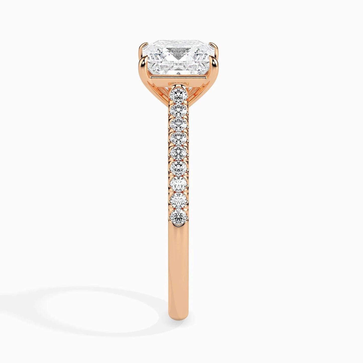 1ct Princess Lab Diamond Hermit Solitaire Ring