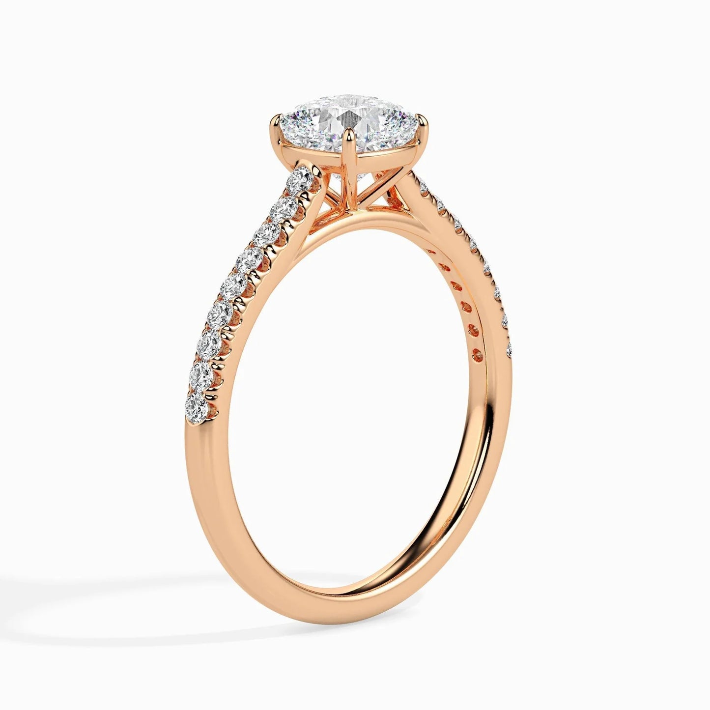 1ct Cushion Lab Diamond Solo Solitaire Ring