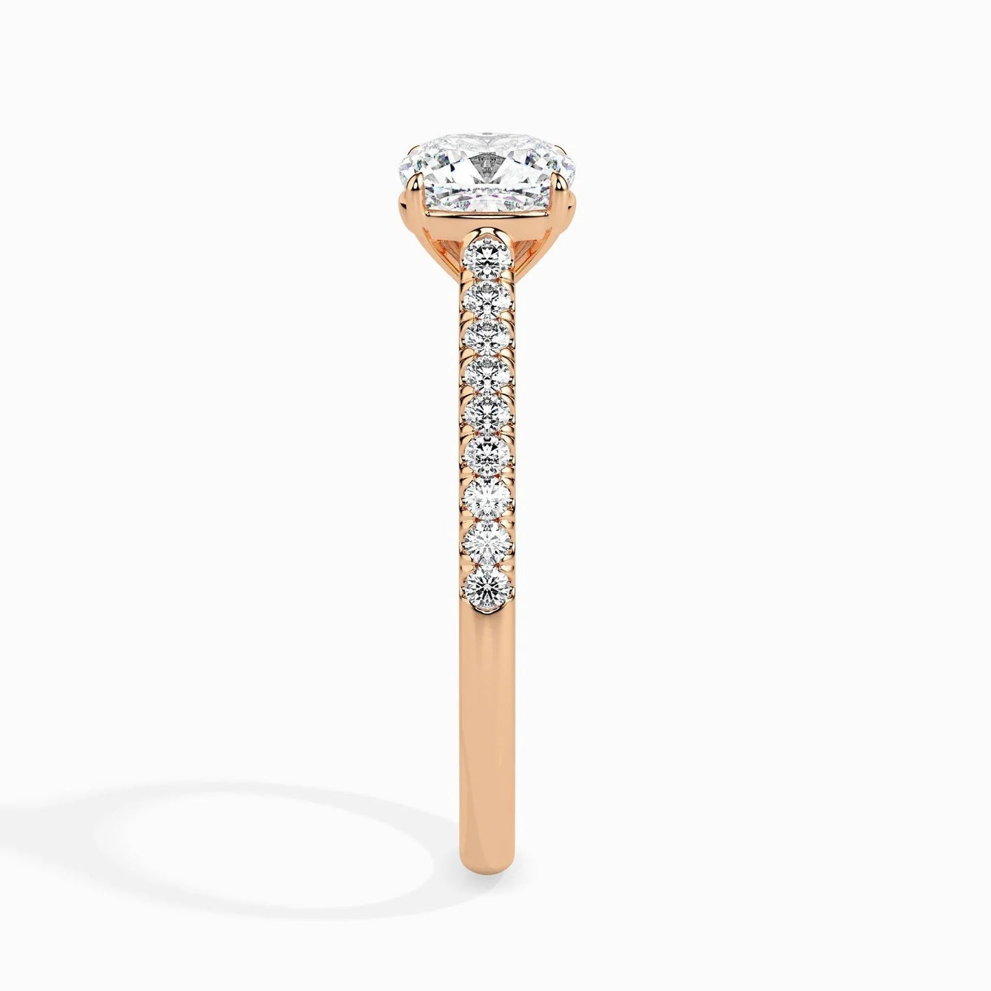 1ct Cushion Lab Diamond Solo Solitaire Ring