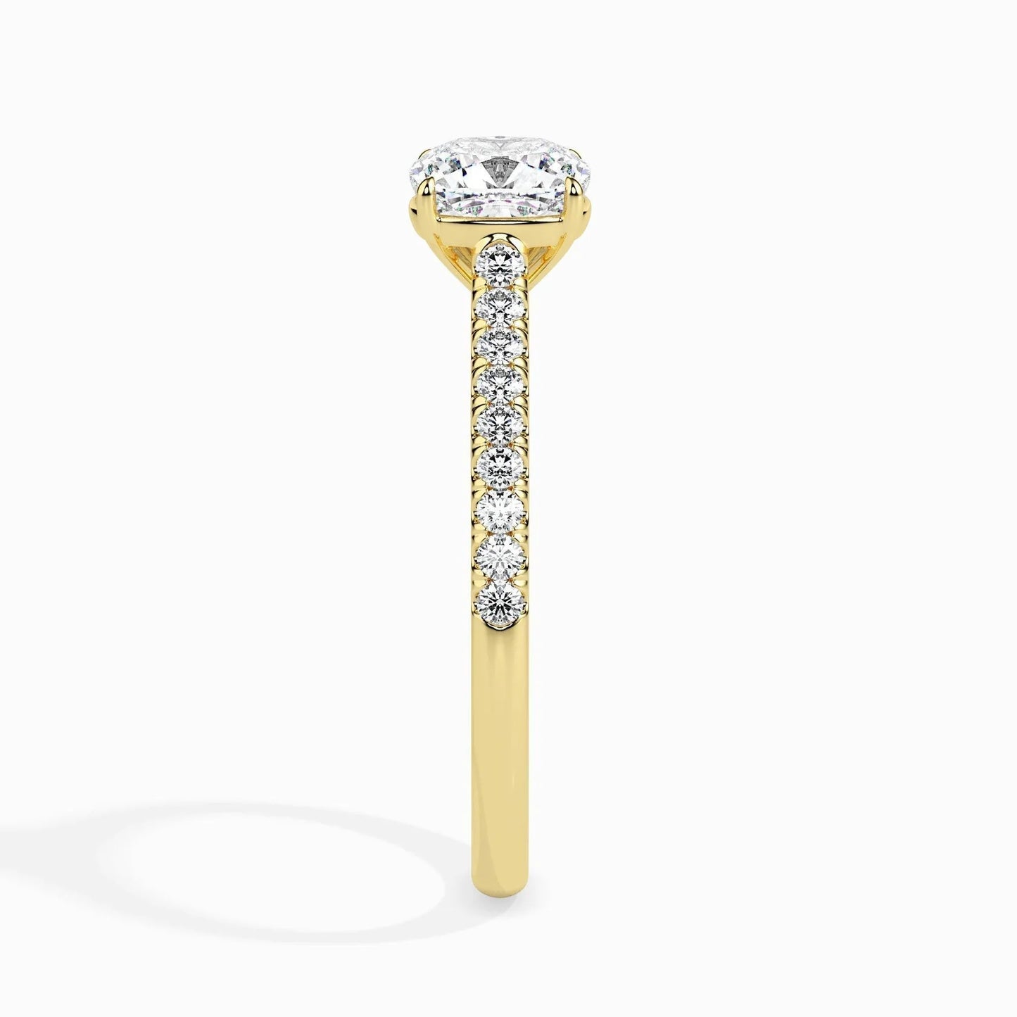 50 Pointer Cushion Lab Diamond Solo Solitaire Ring