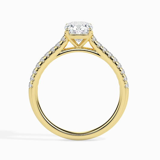 50 Pointer Cushion Lab Diamond Solo Solitaire Ring