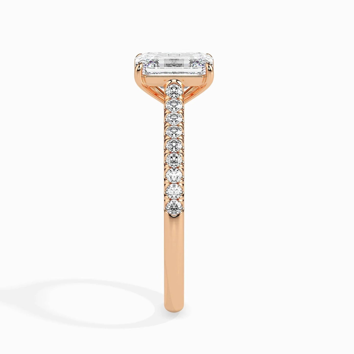 50 Pointer Emerald Lab Diamond Bingle Solitaire Ring