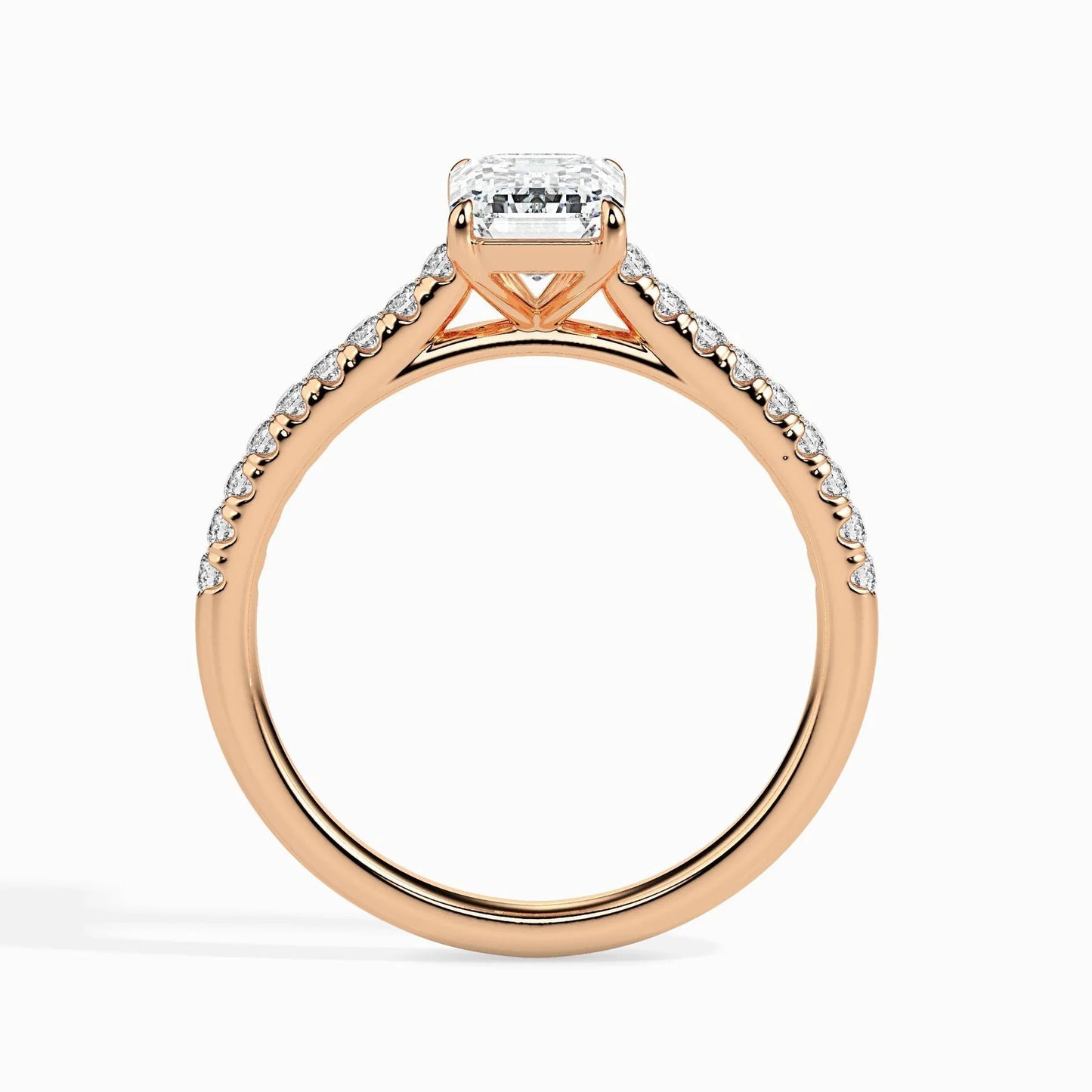 50 Pointer Emerald Lab Diamond Bingle Solitaire Ring