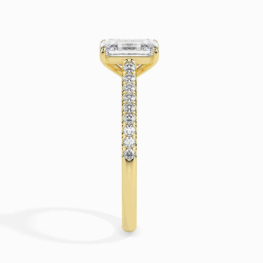 50 Pointer Emerald Lab Diamond Bingle Solitaire Ring