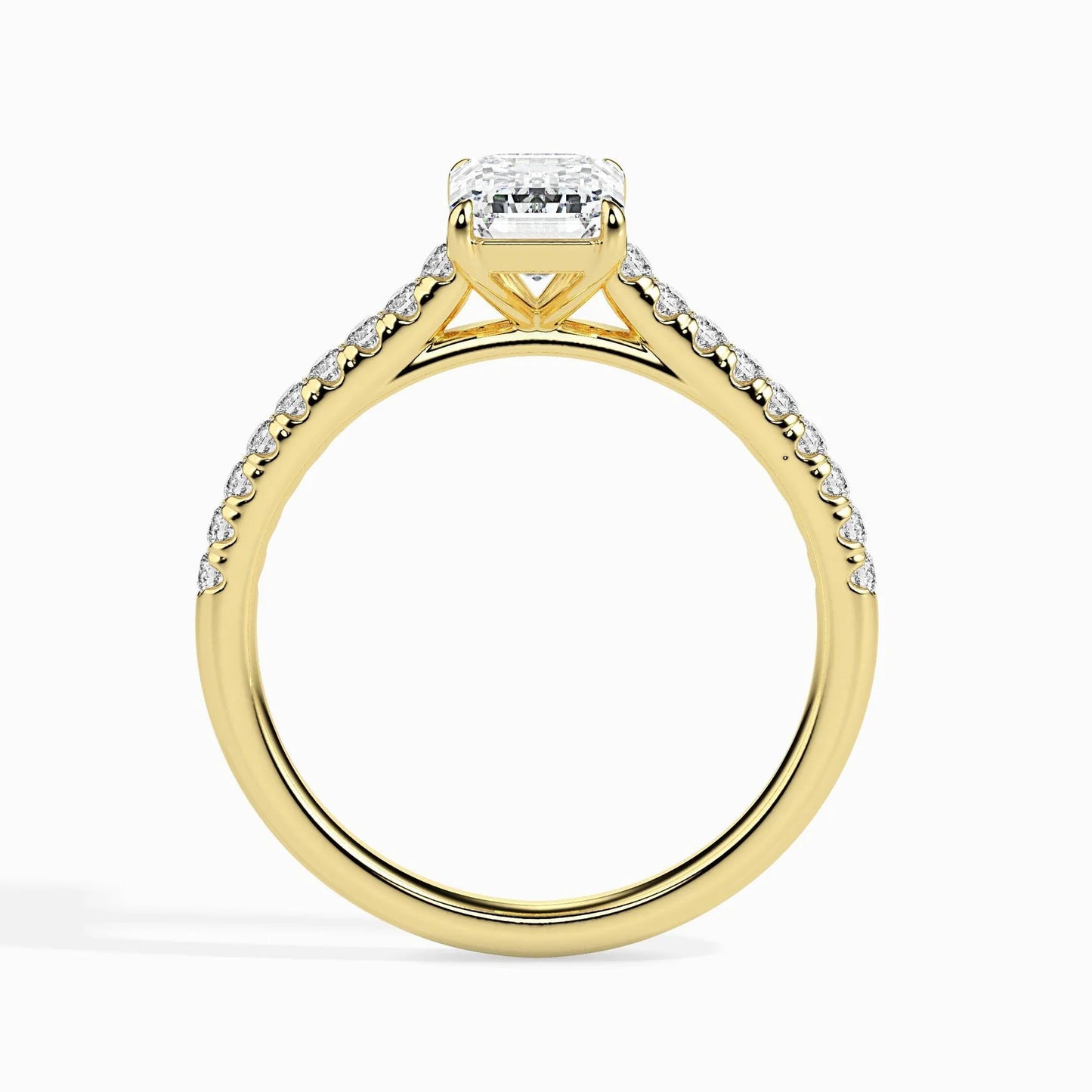50 Pointer Emerald Lab Diamond Bingle Solitaire Ring