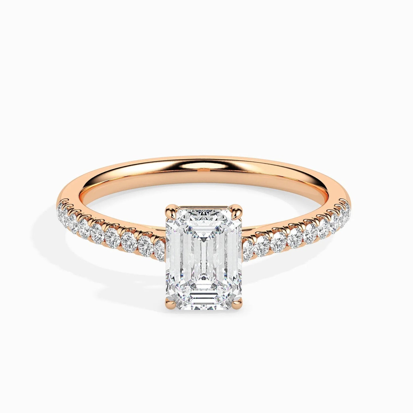 50 Pointer Emerald Lab Diamond Bingle Solitaire Ring