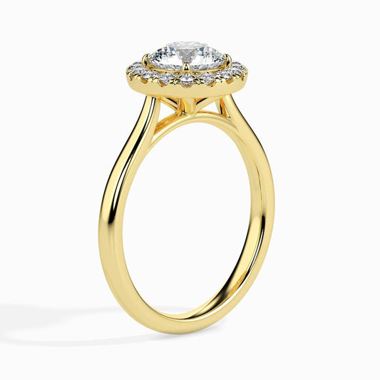 1ct Round Halo Lab Diamond Hunk Ring