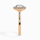 1ct Round Halo Lab Diamond Hunk Ring