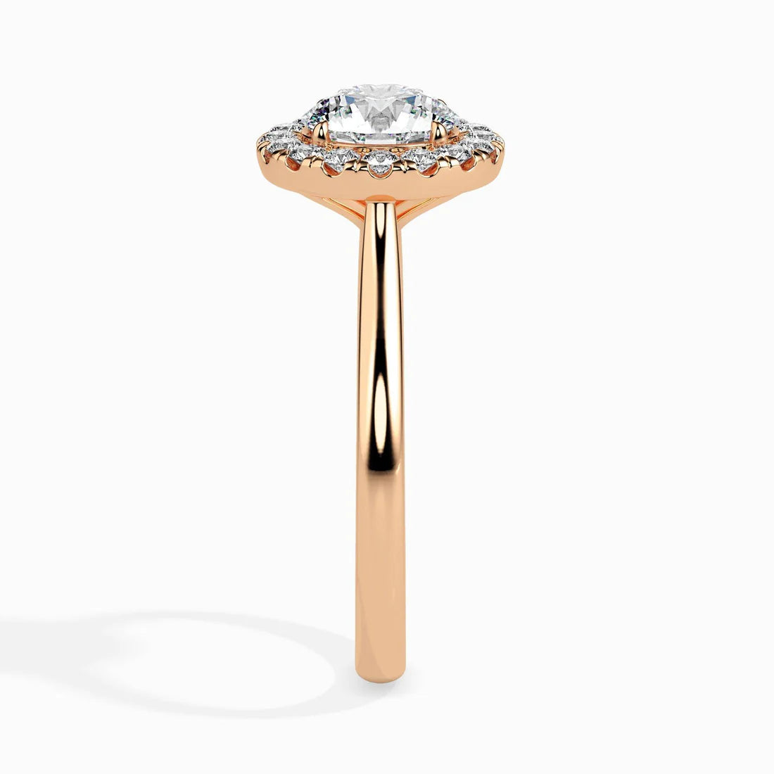 1ct Round Halo Lab Diamond Hunk Ring