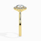 50 Pointer Round Halo Lab Diamond Hunk Ring