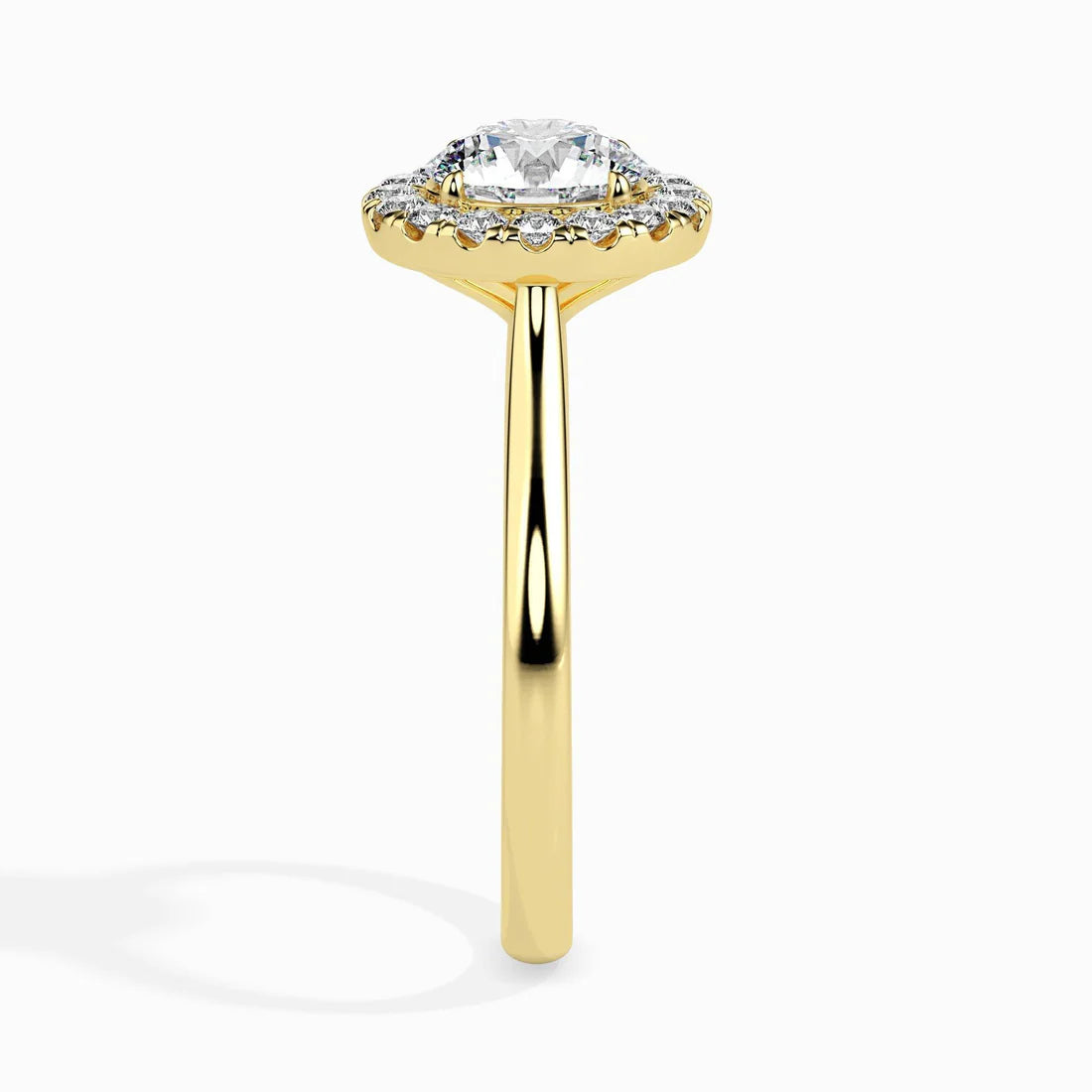 50 Pointer Round Halo Lab Diamond Hunk Ring