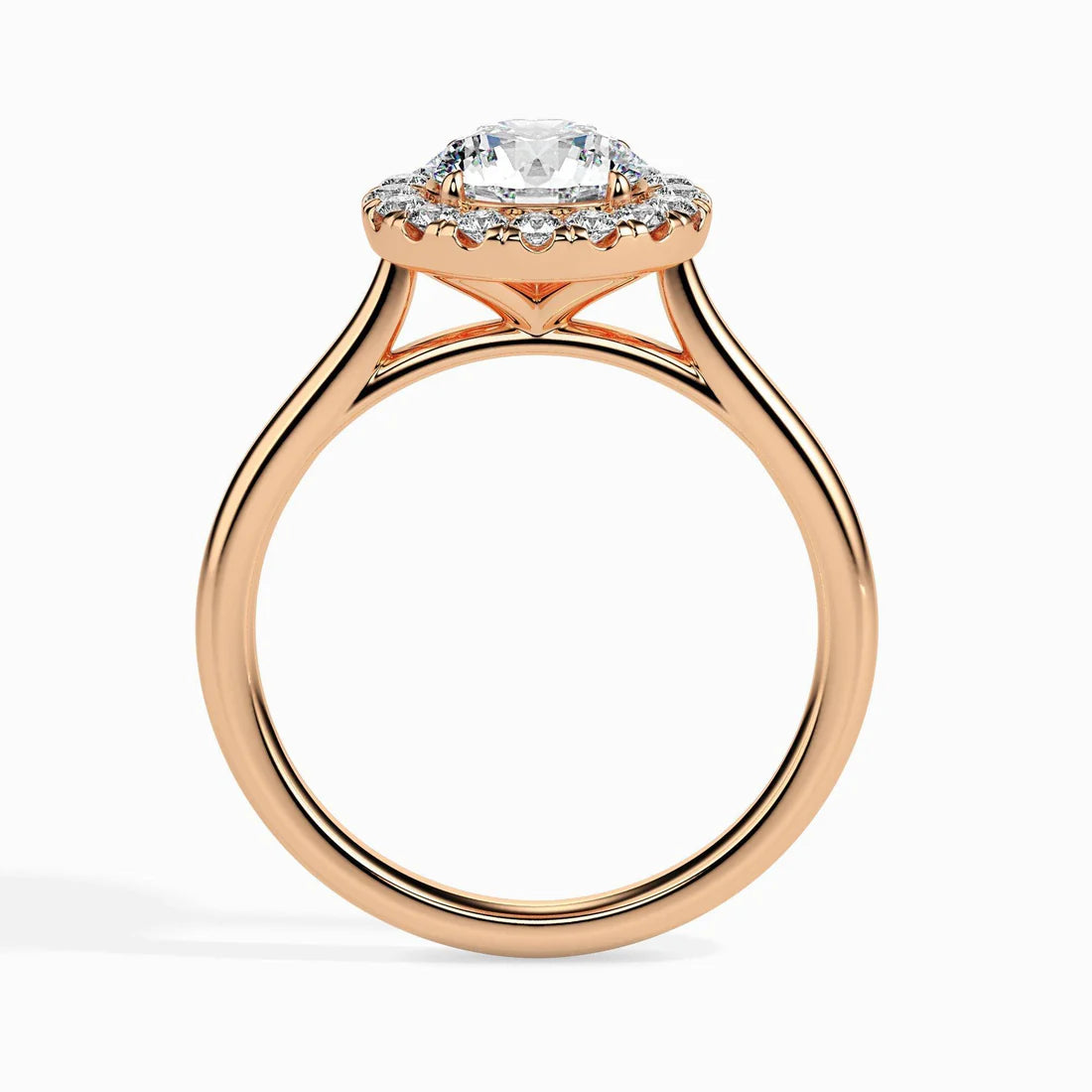 1ct Round Halo Lab Diamond Hunk Ring