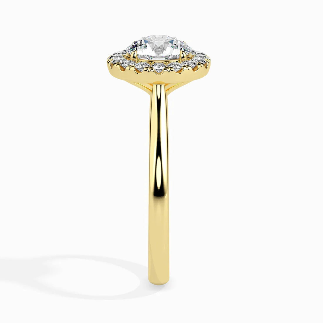 1ct Round Halo Lab Diamond Hunk Ring