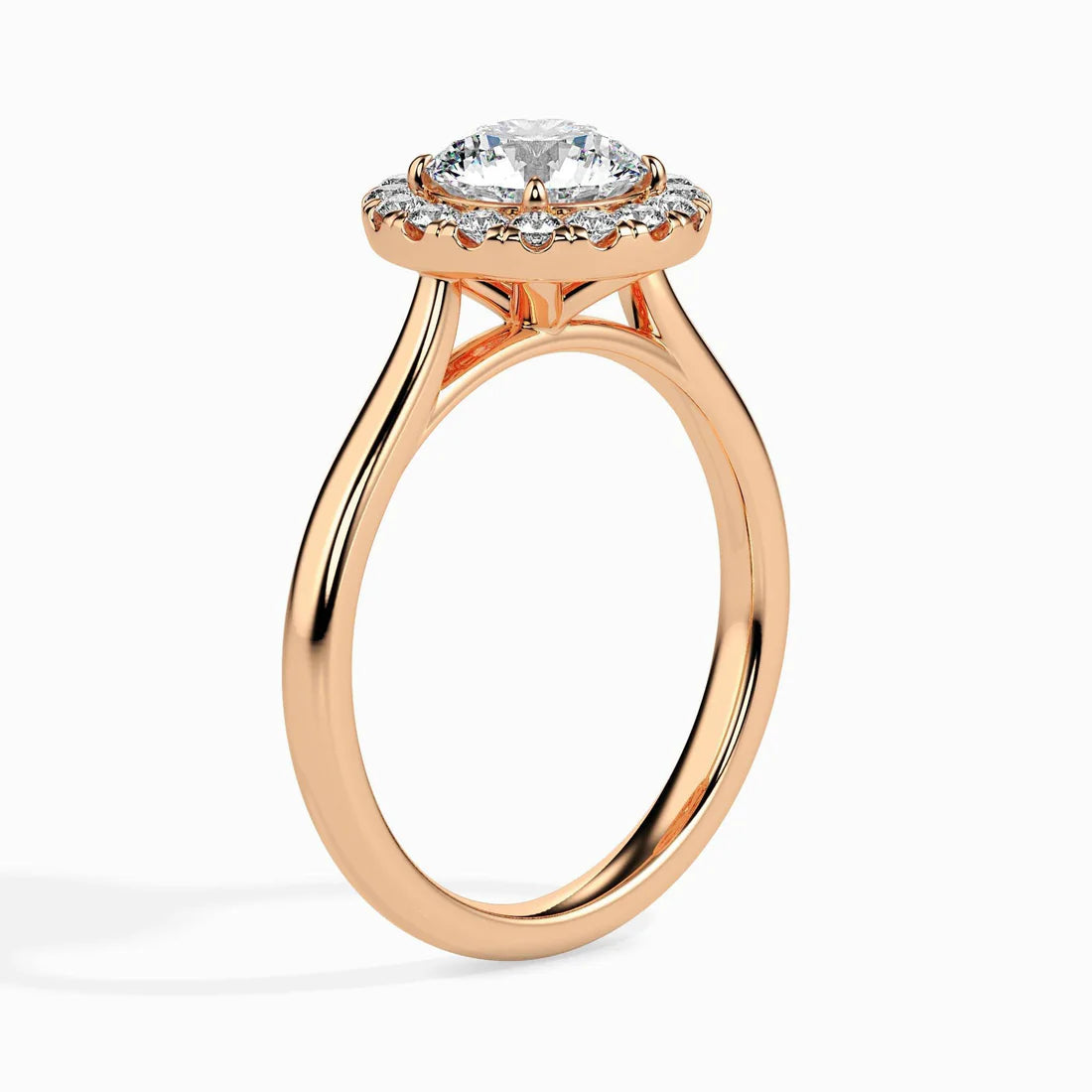 1ct Round Halo Lab Diamond Hunk Ring