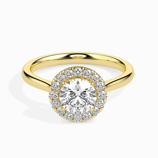 1ct Round Halo Lab Diamond Hunk Ring