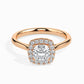 50 Pointer Cushion Halo Lab Diamond Vapor Ring