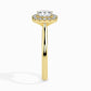 50 Pointer Cushion Halo Lab Diamond Vapor Ring