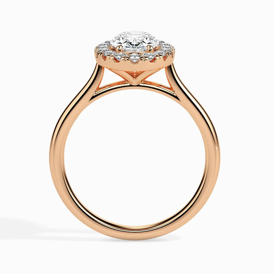Actual 1ct Oval Halo Lab Diamond Ring