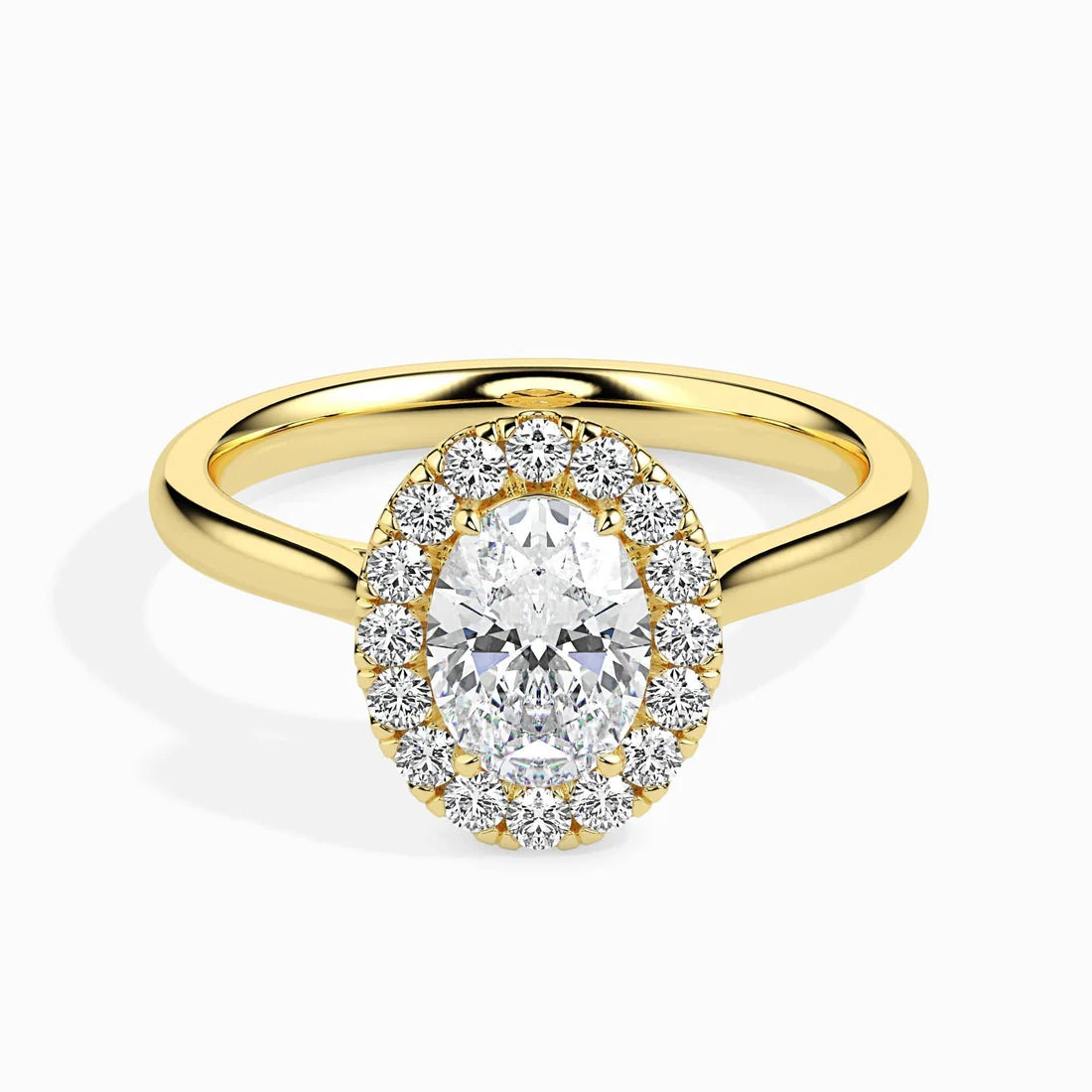 50 Pointer Oval Halo Lab Diamond Actual Ring