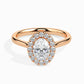 Actual 1ct Oval Halo Lab Diamond Ring