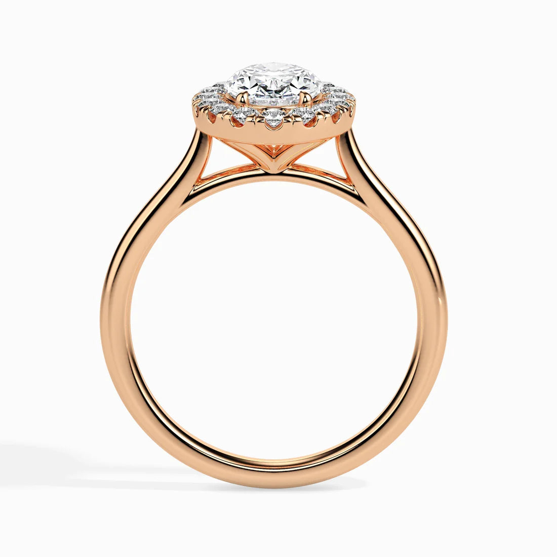 1ct Oval Halo Lab Diamond Actual Ring
