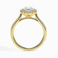 Actual 1ct Oval Halo Lab Diamond Ring